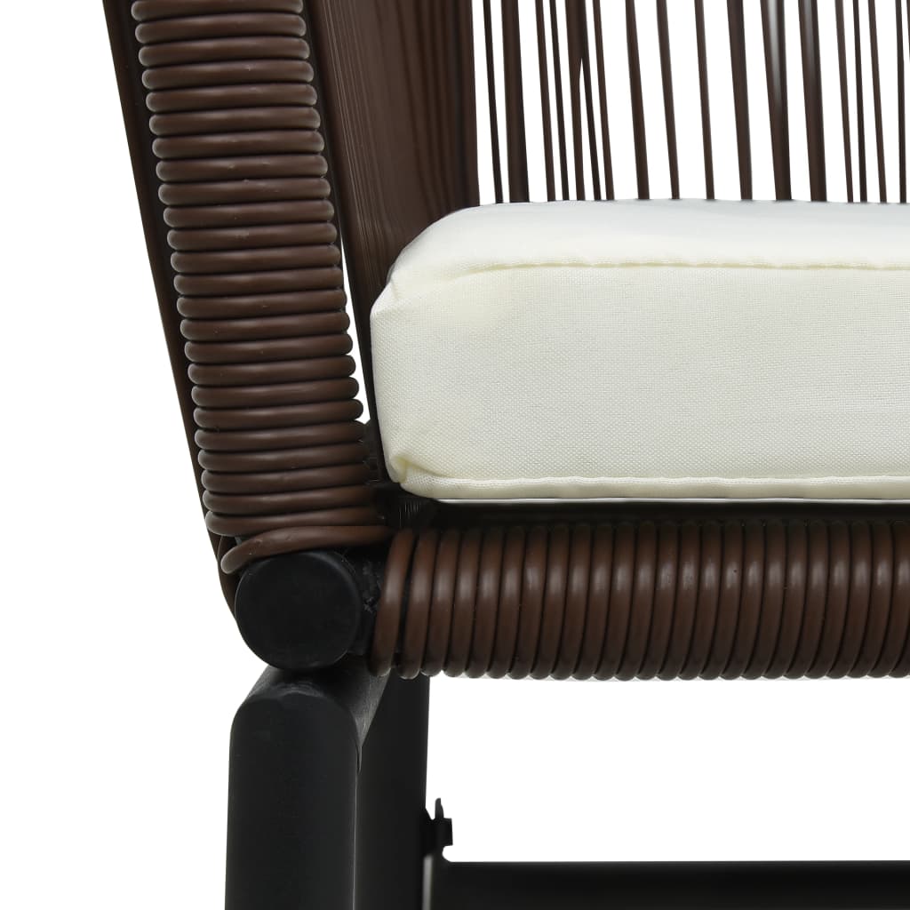 Garden Chairs 2 pcs. Brown PE Rattan