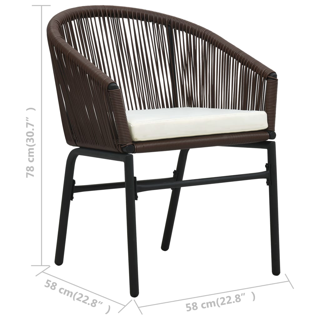 Garden Chairs 2 pcs. Brown PE Rattan