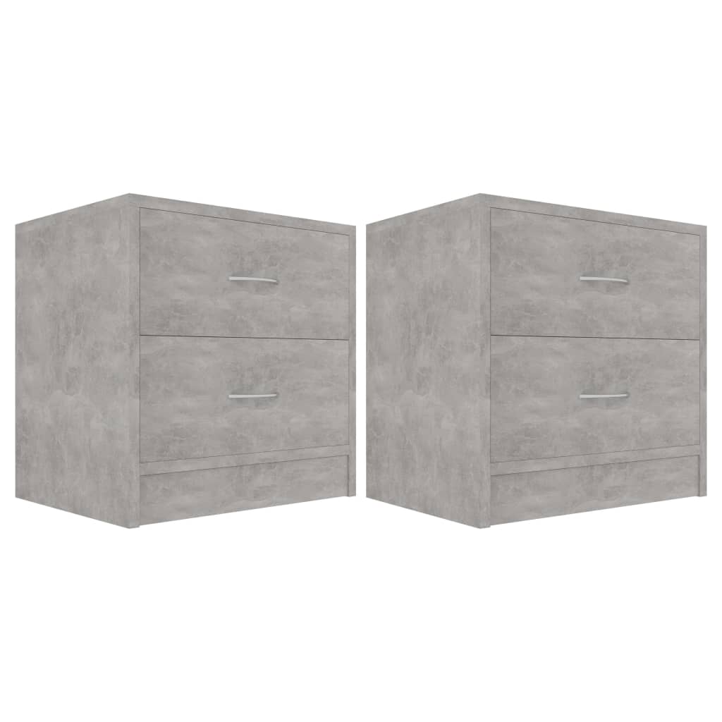 Nachttische 2 Stk. Betongrau 40x30x40 cm Holzwerkstoff