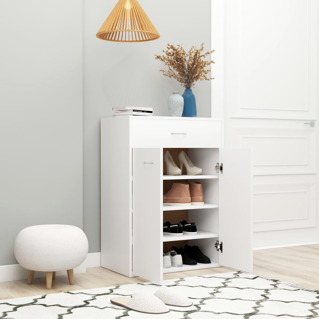 Shoe Cabinet White 60×35×84 cm Wood Material