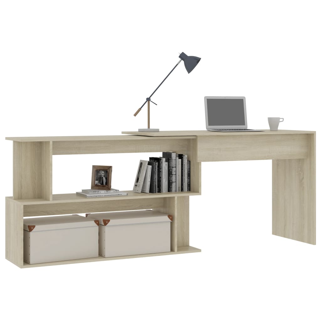 Corner Desk Sonoma Oak 200x50x76 cm Wood Material
