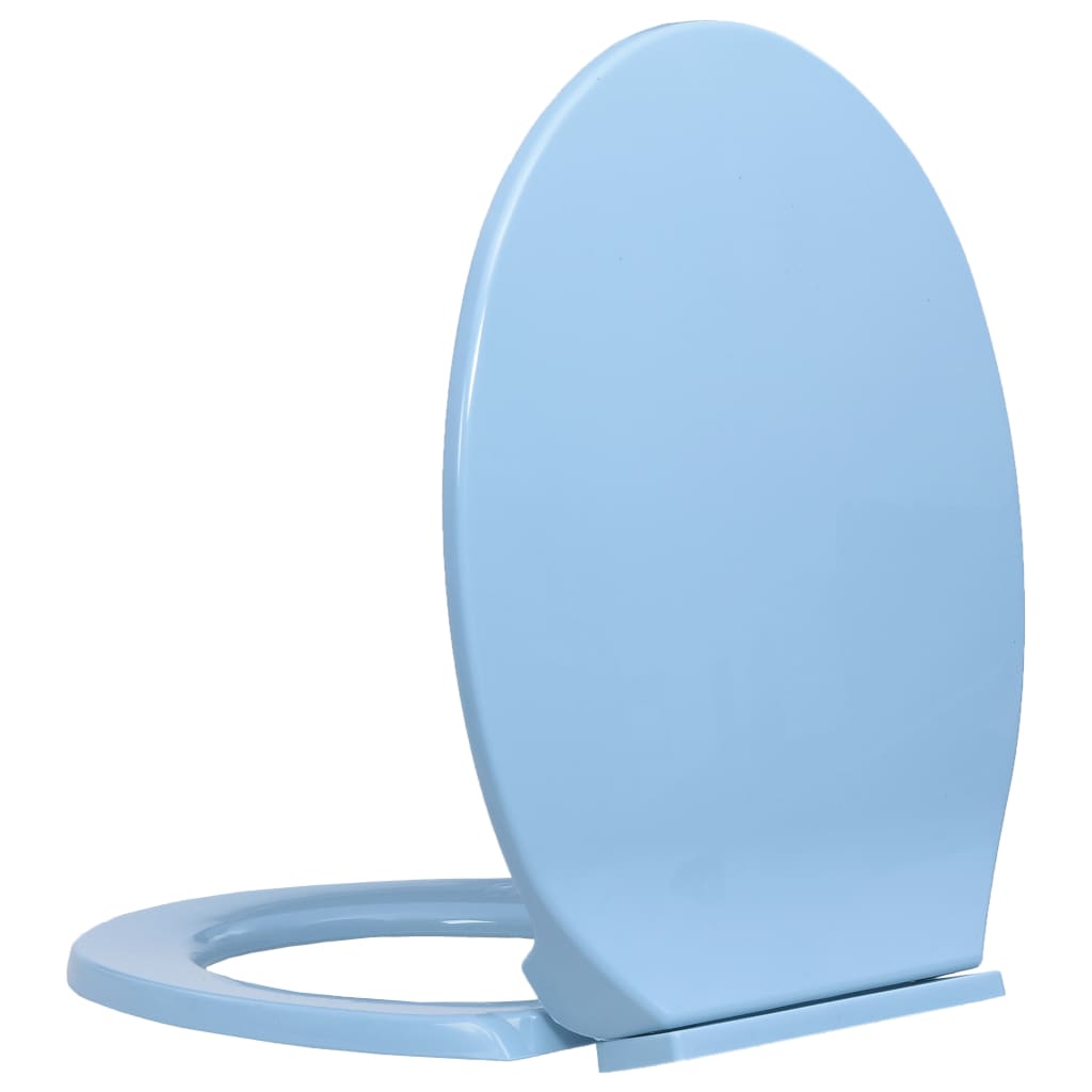 Toilet seat with soft close mechanism Blue Oval