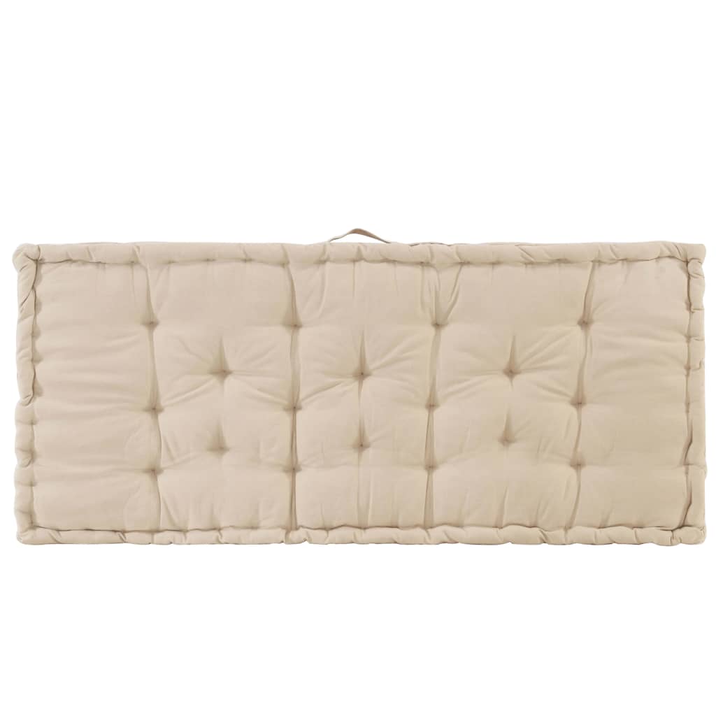 Palettenkissen Baumwolle 120×80×10 cm Beige