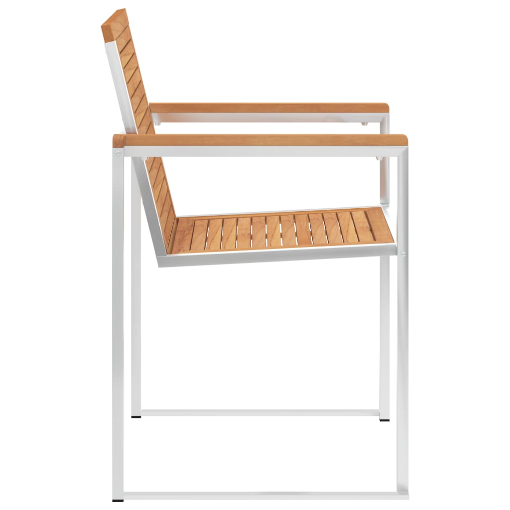 Garden chairs 2 pcs. Solid teak and stainless steel