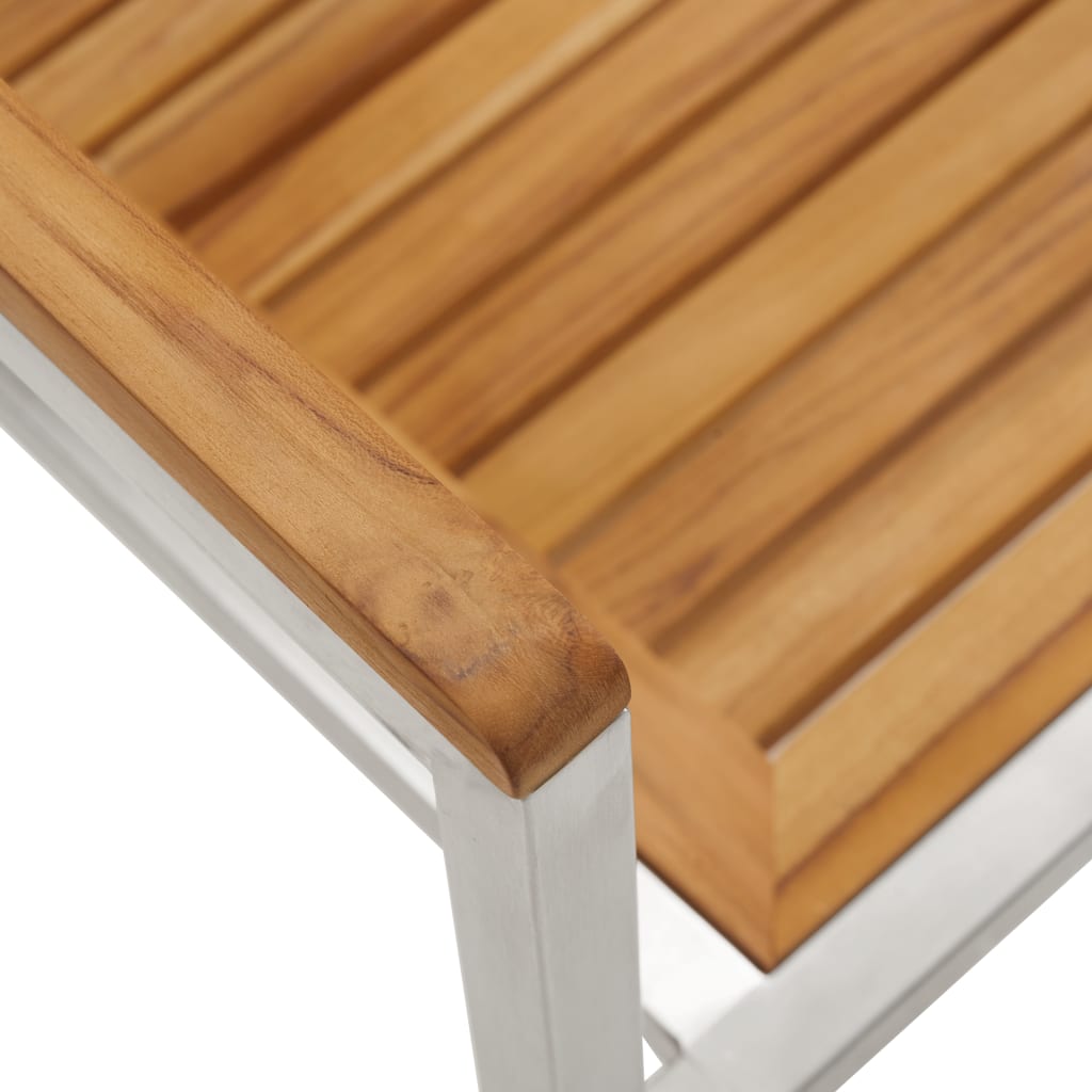 Garden chairs 2 pcs. Solid teak and stainless steel