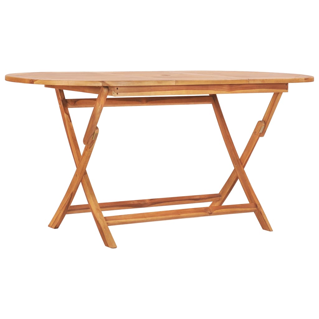 Garden Table Foldable 160×80×75 cm Solid Teak Wood