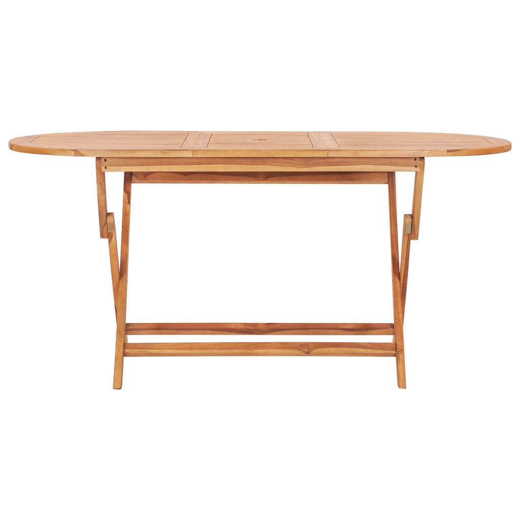Garden Table Foldable 160×80×75 cm Solid Teak Wood