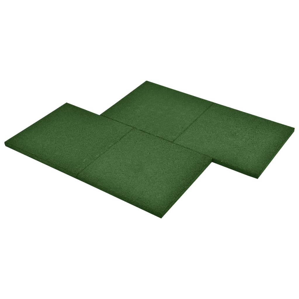 Fall protection tiles 6 pcs. Rubber 50 x 50 x 3 cm Green