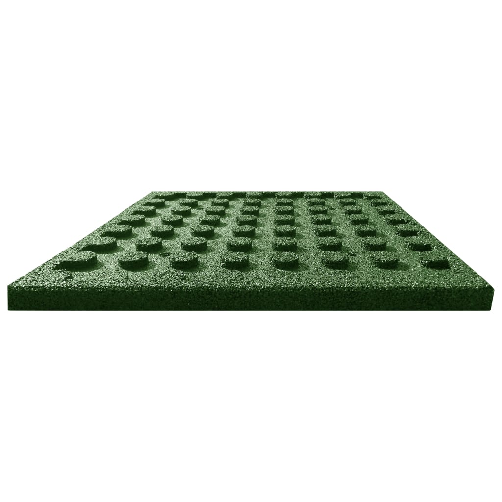 Fall protection tiles 6 pcs. Rubber 50 x 50 x 3 cm Green