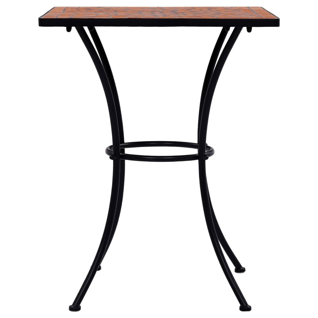3-tlg. Bistro-Set Mosaik Keramik Terrakotta