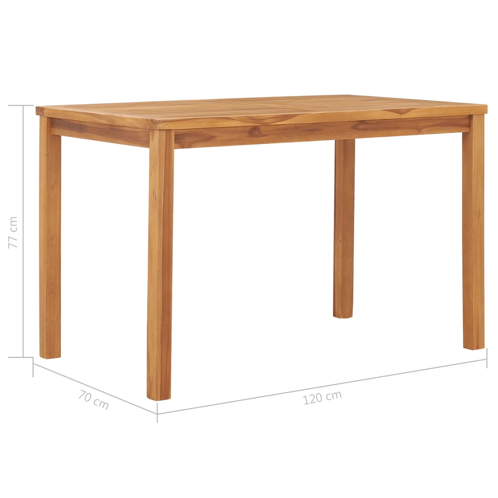 Garden dining table 120x70x77 cm solid teak wood