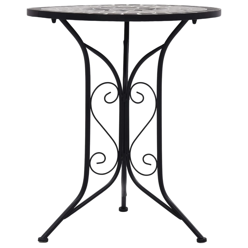 3-tlg. Bistro-Set Mosaik Keramik Grau