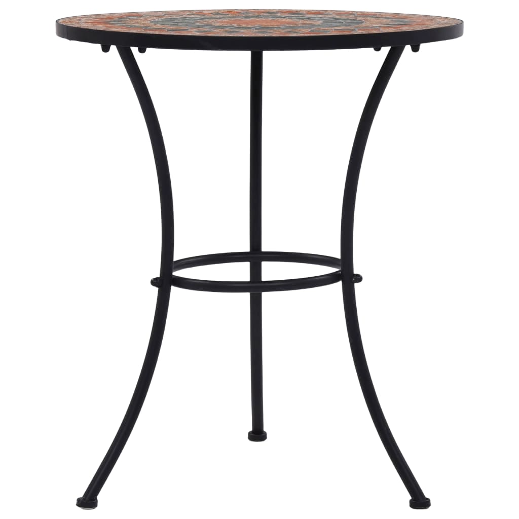 3-tlg. Bistro-Set Mosaik Keramik Orange / Grau