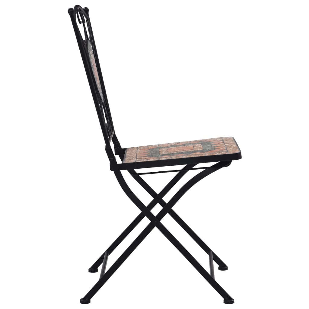 3-tlg. Bistro-Set Mosaik Keramik Orange / Grau