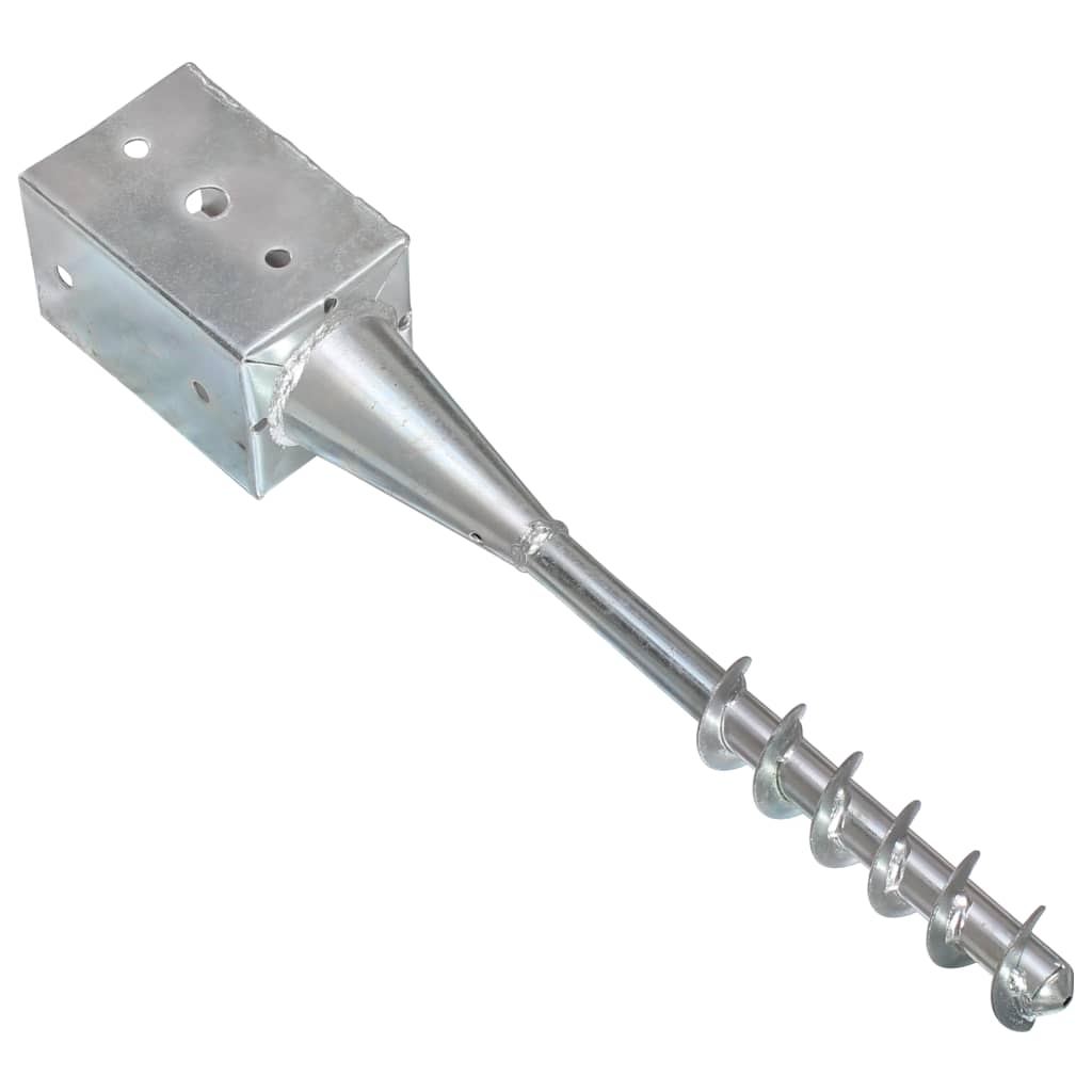 Ground spikes 6 pcs. Silver 9×9×56 cm Galvanized steel