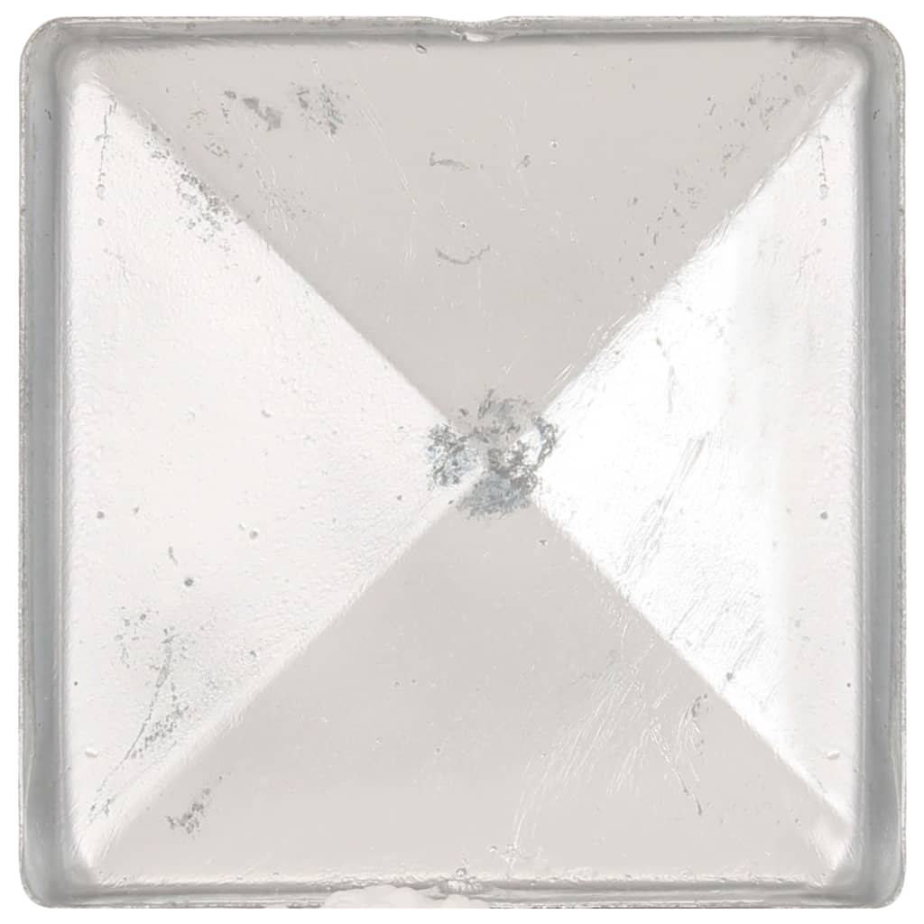 Pfostenkappen 6 Stk. Pyramide Verzinktes Metall 81 x 81 mm