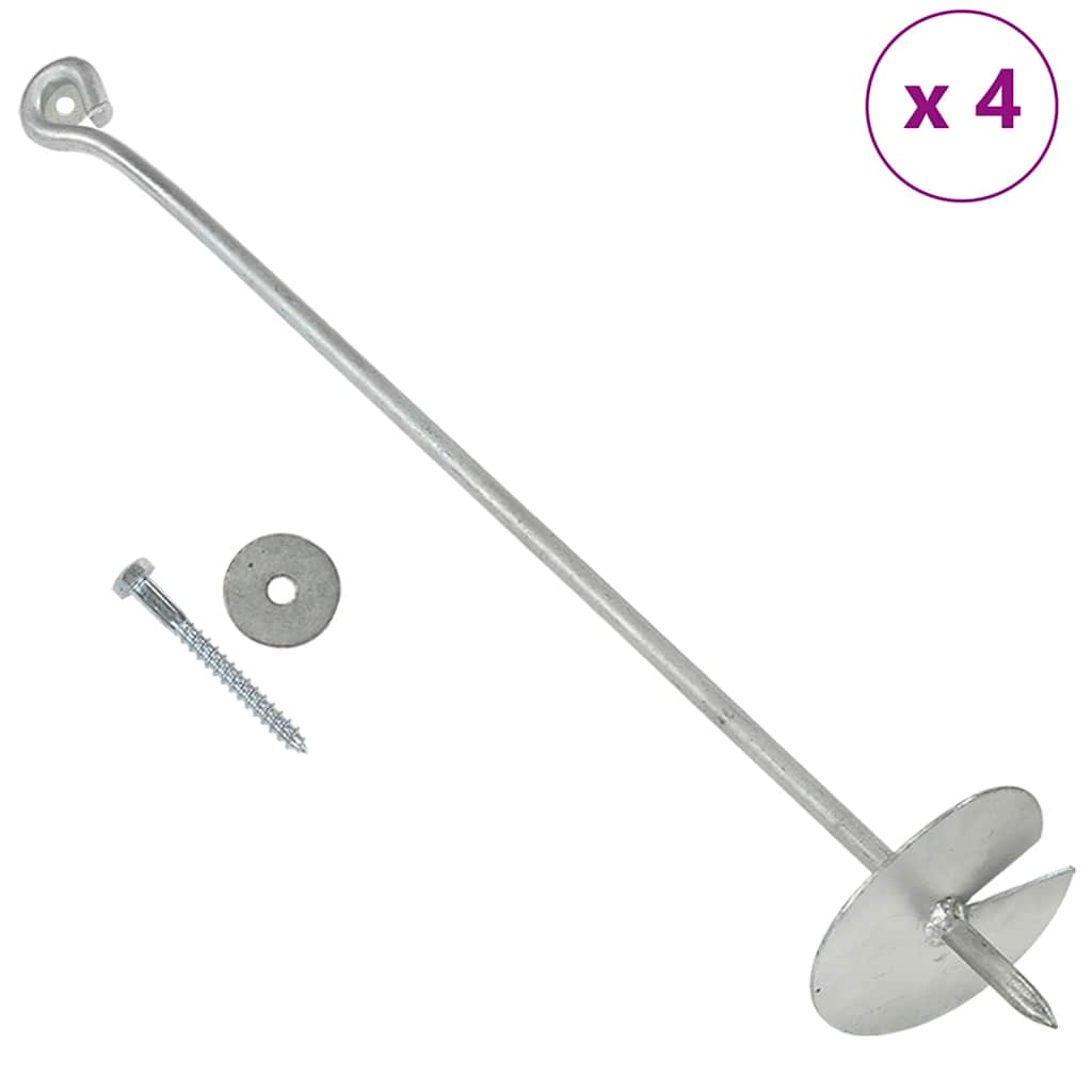 Erdanker 4 Stk. 10×60 cm Verzinktes Metall