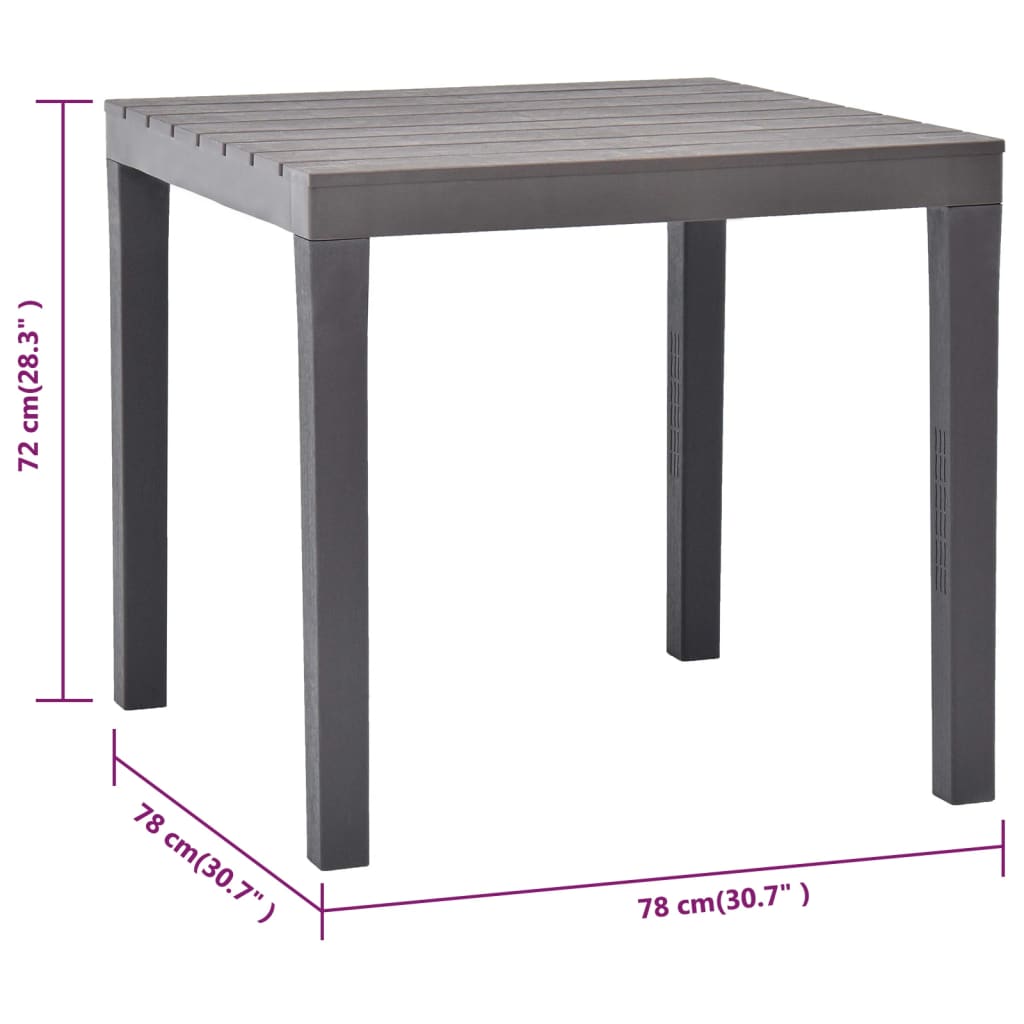 Gartentisch mit 2 Bänken Kunststoff Braun