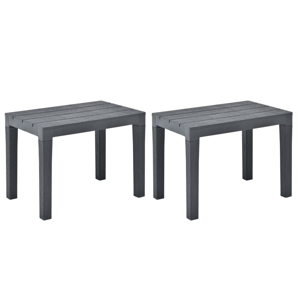 Garden benches 2 pcs. Anthracite plastic