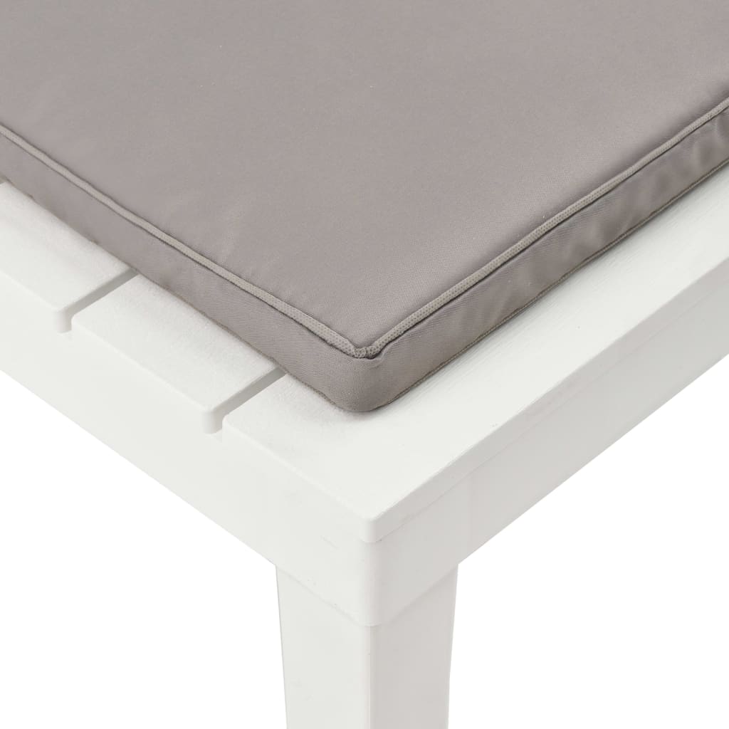 Garden Lounge Chair with Seat Cushion Plastic White