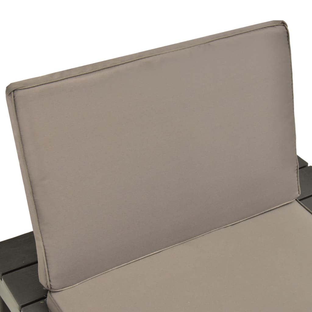 Garden lounge chair with seat cushion plastic anthracite