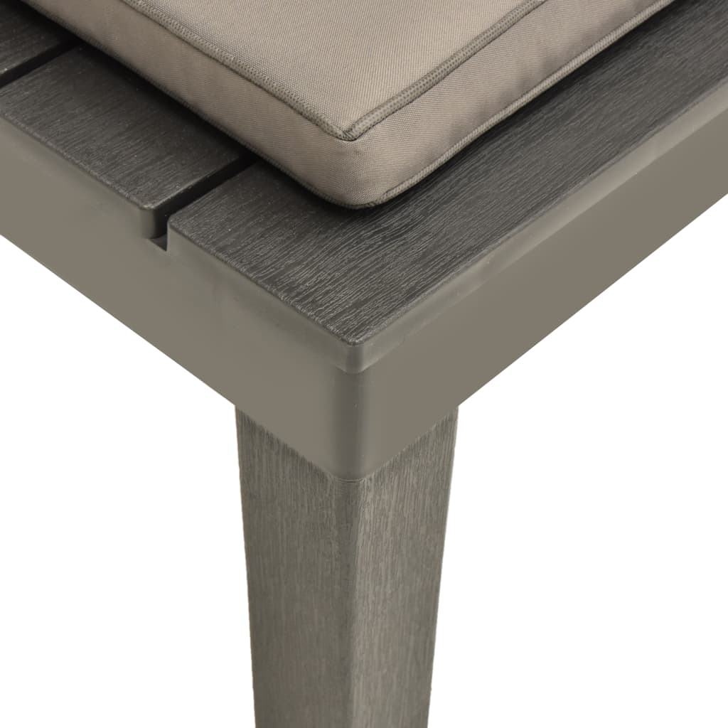 Garden lounge chair with seat cushion plastic anthracite
