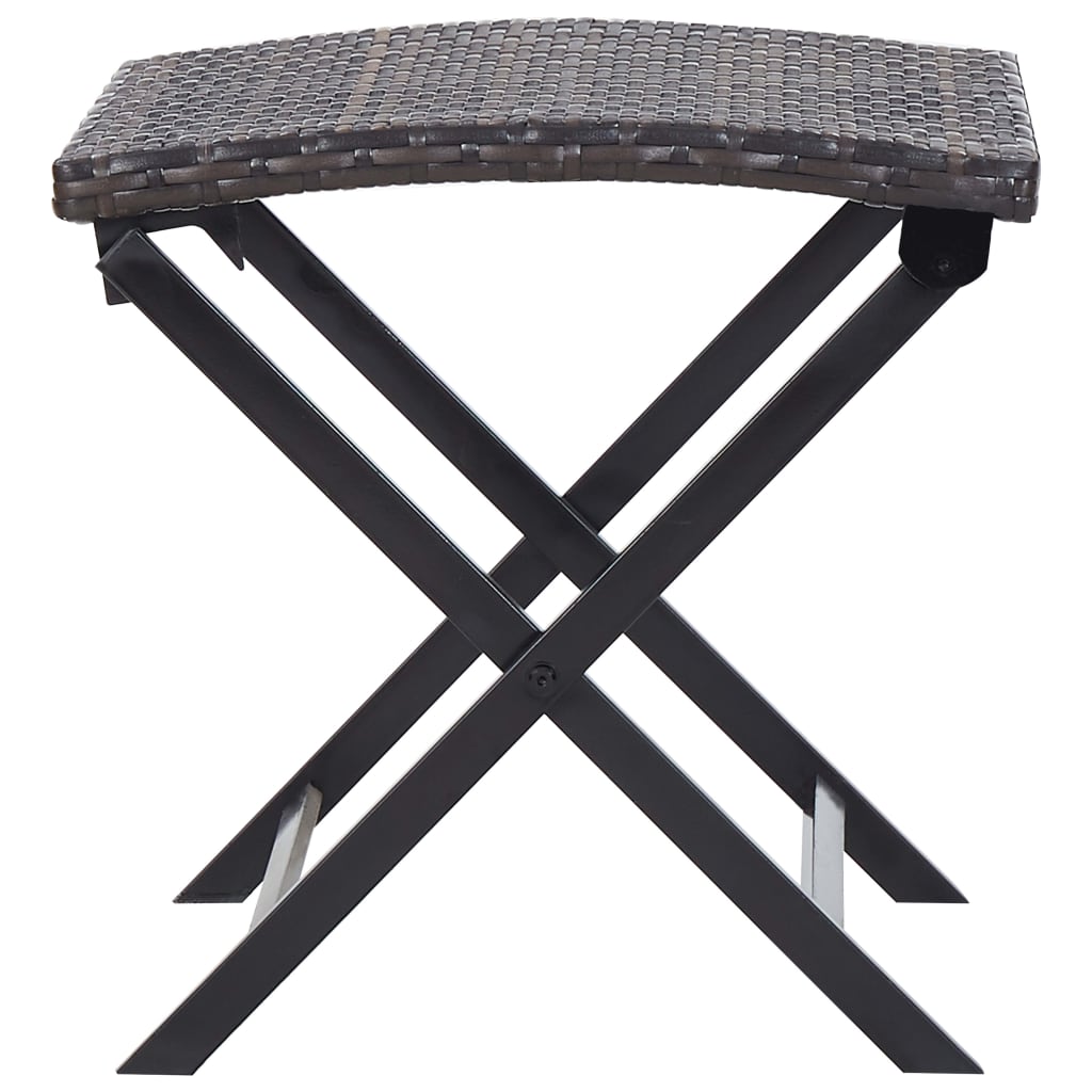 Klapphocker Poly Rattan Braun