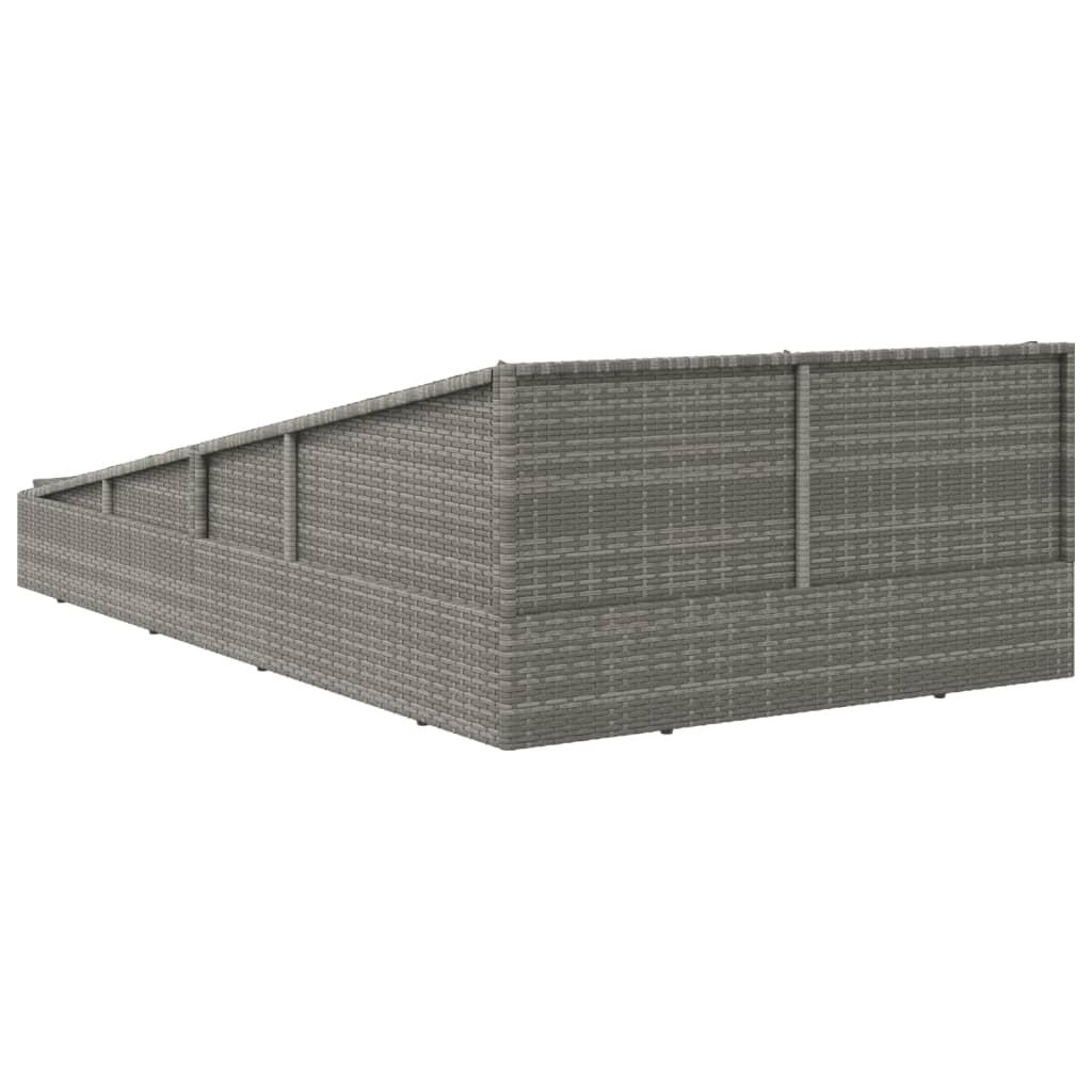 Gartenbett Grau 110x200 cm Poly Rattan