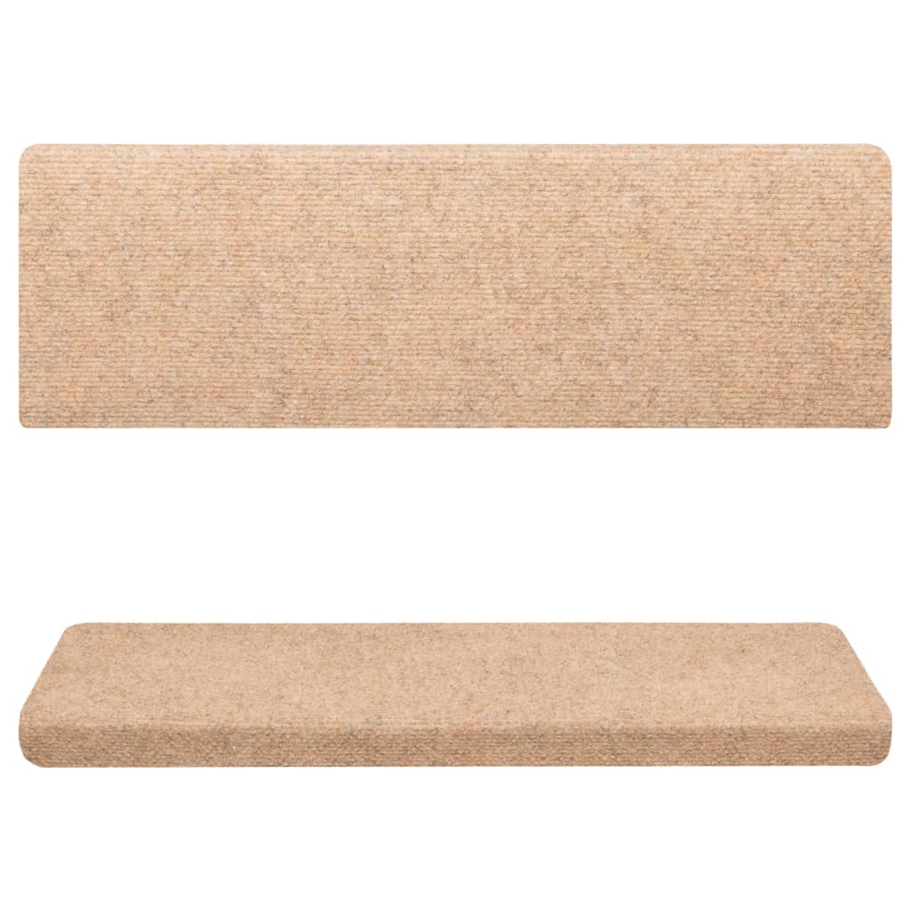 Stufenmatten Selbstklebend 15 Stk. 65x21x4 cm Creme Rechteckiger Rand