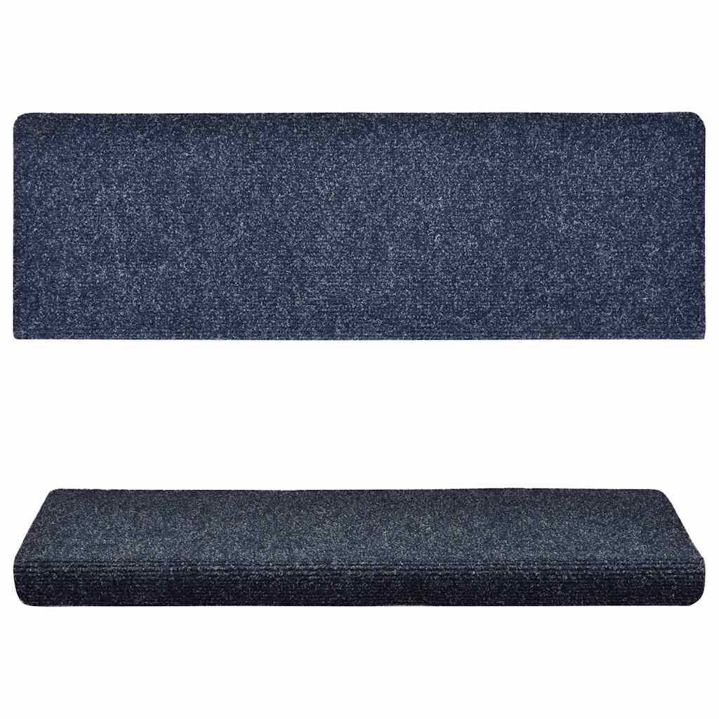 Stair mats 15 pcs. Needle felt 65x21x4 cm Blue