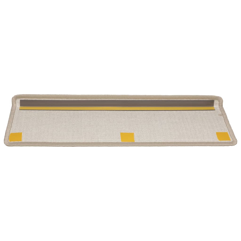 Carpet stair treads 15 pieces 65x21x4 cm taupe