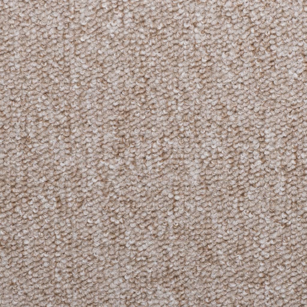 Carpet stair treads 15 pieces 65x21x4 cm taupe