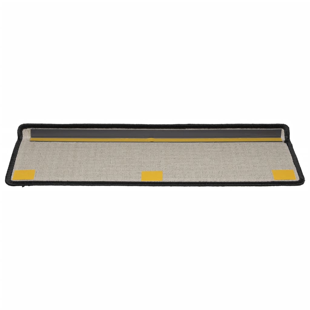 Carpet stair treads 15 pieces 65x21x4 cm black