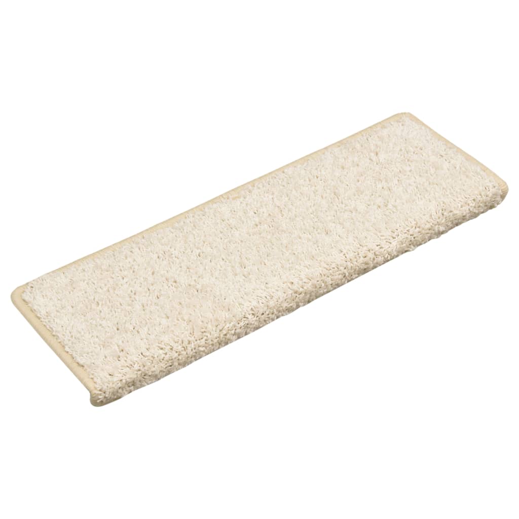 Stair mats 15 pcs. 65x21x4 cm white