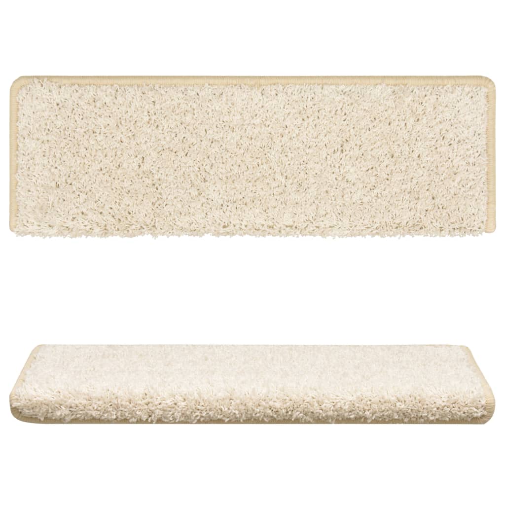 Stair mats 15 pcs. 65x21x4 cm white
