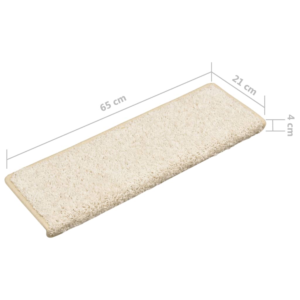 Stair mats 15 pcs. 65x21x4 cm white
