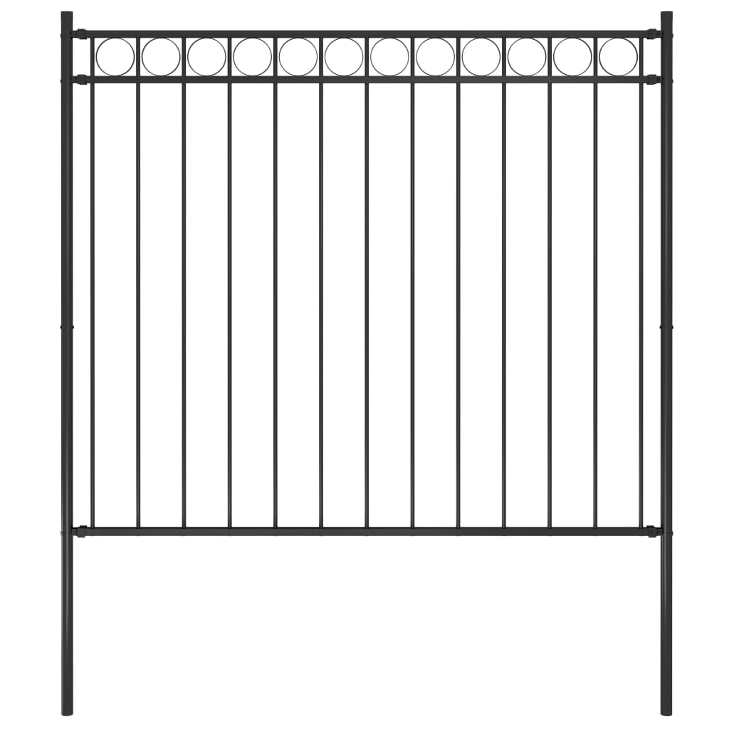 Gartenzaun Stahl 1,81x1,5 m Schwarz
