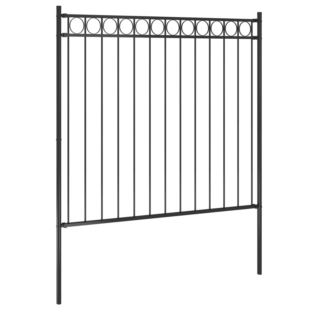 Gartenzaun Stahl 1,81x1,5 m Schwarz