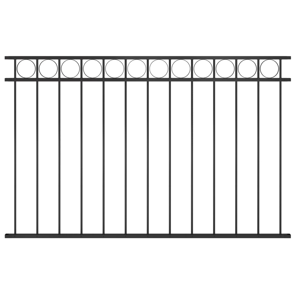 Zaunelement Stahl 1,7 x 1 m Schwarz