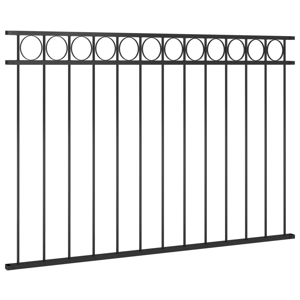 Zaunelement Stahl 1,7 x 1 m Schwarz