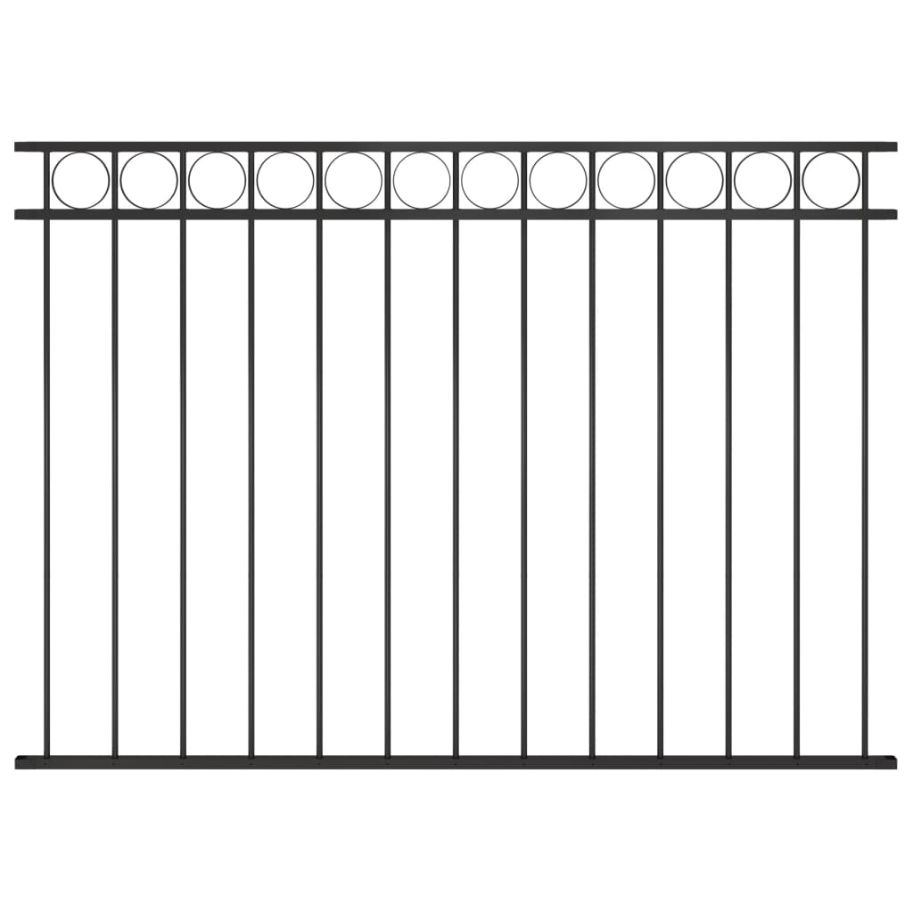 Zaunelement Stahl 1,7x1,2 m Schwarz