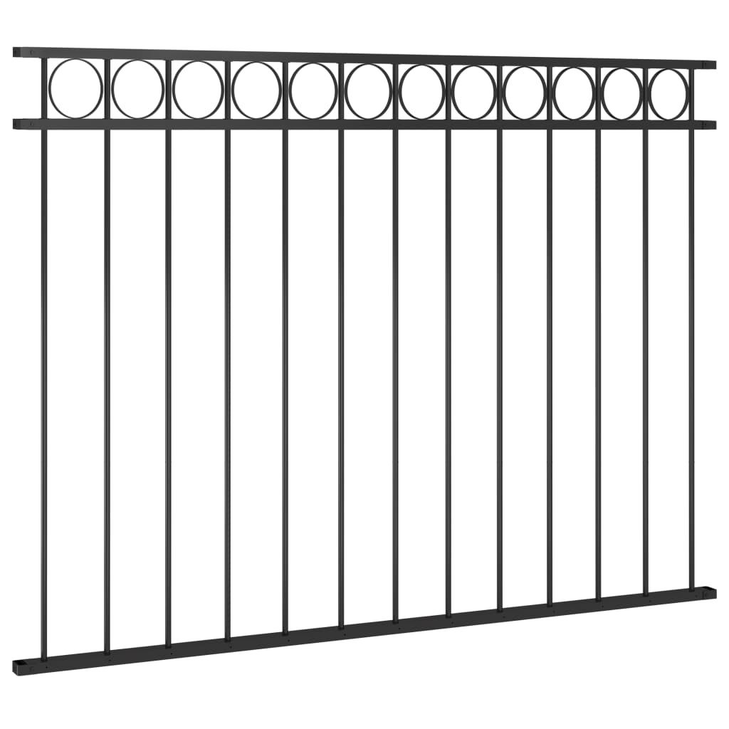 Zaunelement Stahl 1,7x1,2 m Schwarz