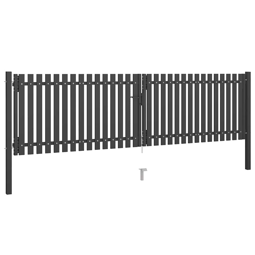 Gartentor Stahl 4x1,25 m Anthrazit