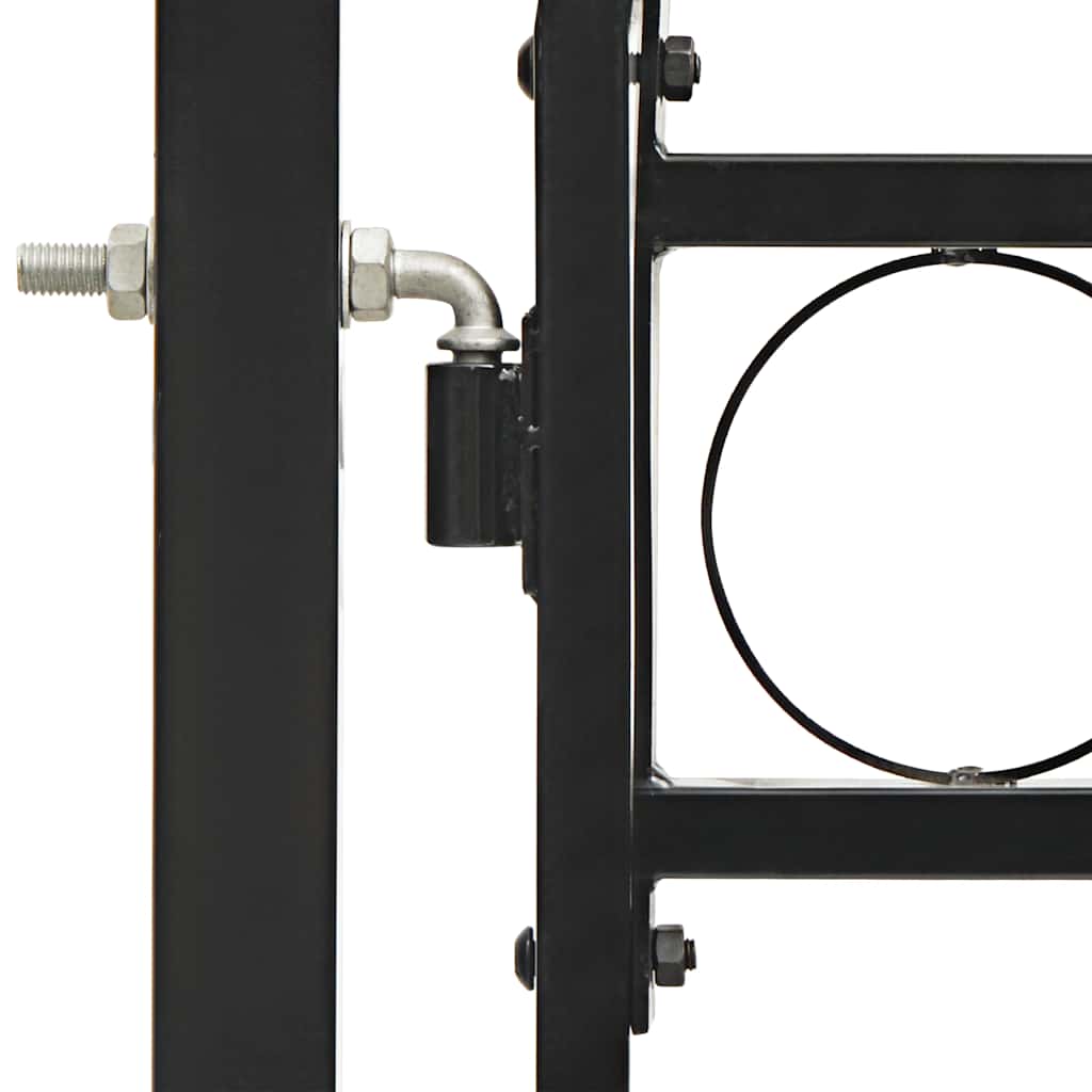 Zauntor Doppelflügel Gewölbte Spitze Stahl 300x200 cm Schwarz