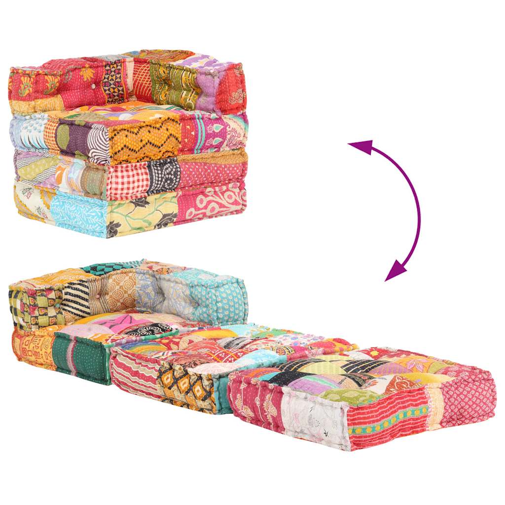 Modularer Pouf Patchwork Stoff