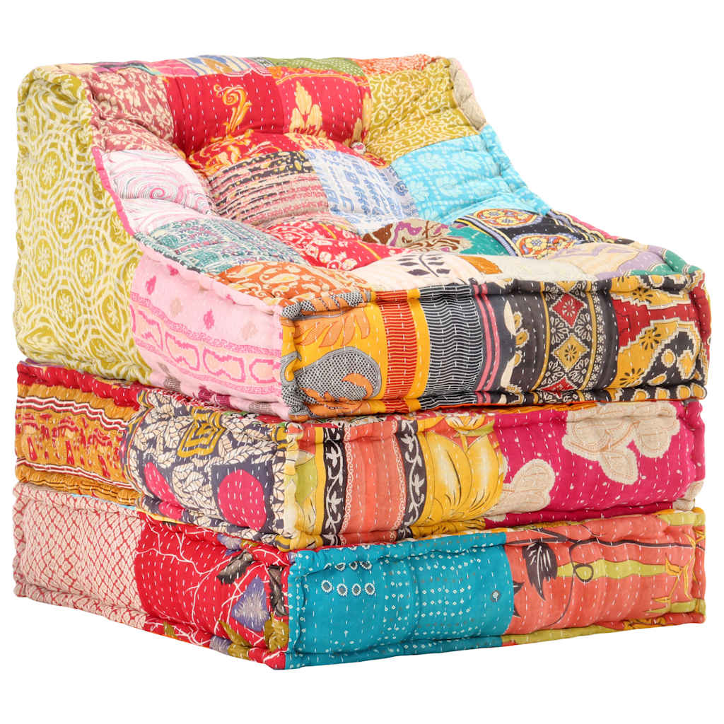 Modularer Pouf Patchwork Stoff