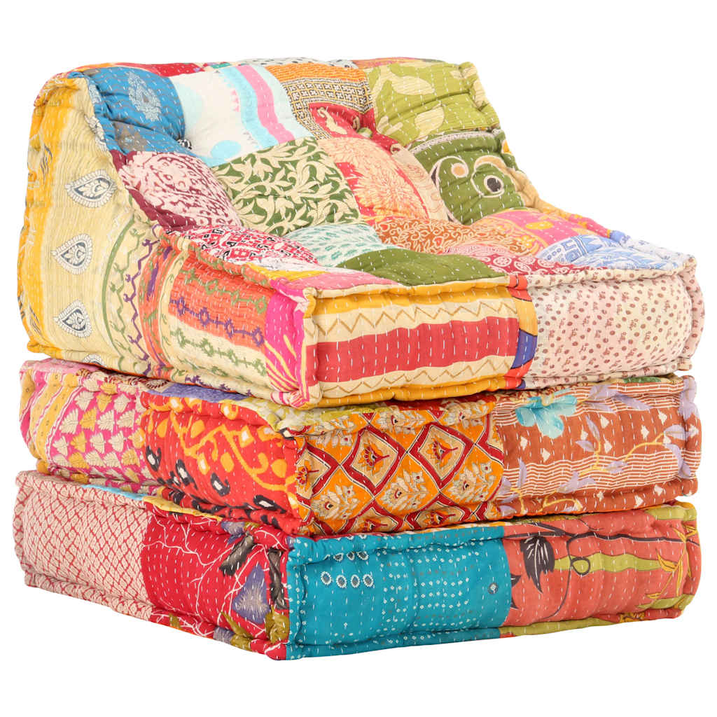 Modularer Pouf Patchwork Stoff