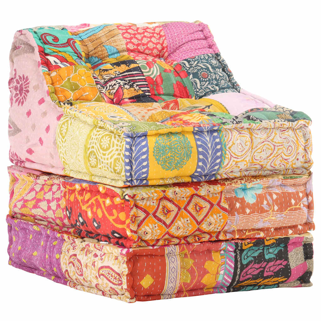 Modularer Pouf Patchwork Stoff