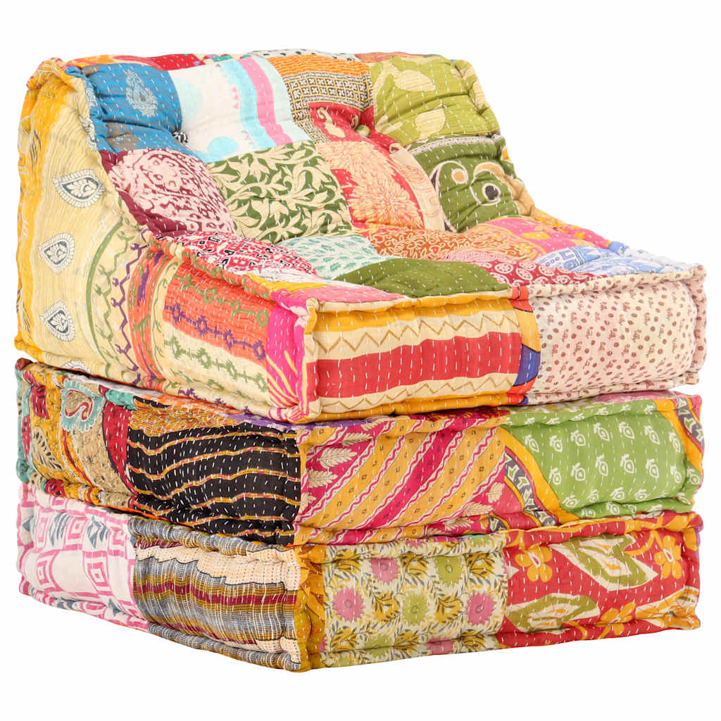 Modularer Pouf Patchwork Stoff