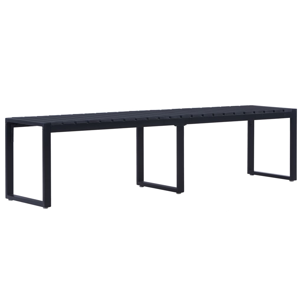 Garden Bench 180 cm PS Plate Black